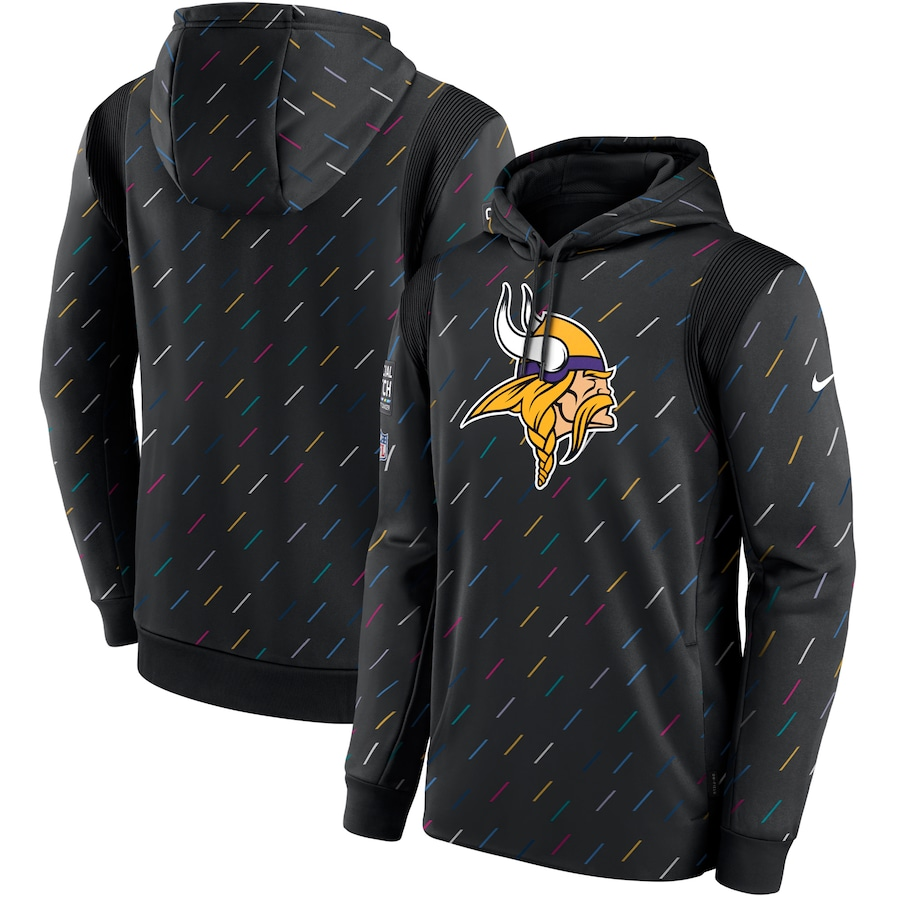 Women NFL Minnesota Vikings 2025 Nike black hoodie->women nfl jersey->Women Jersey
